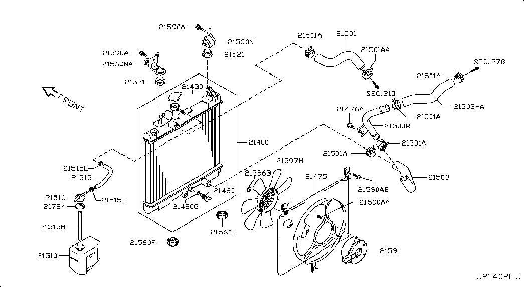 Suzuki 214304A0A0 - Verschlussdeckel, Kühler parts5.com