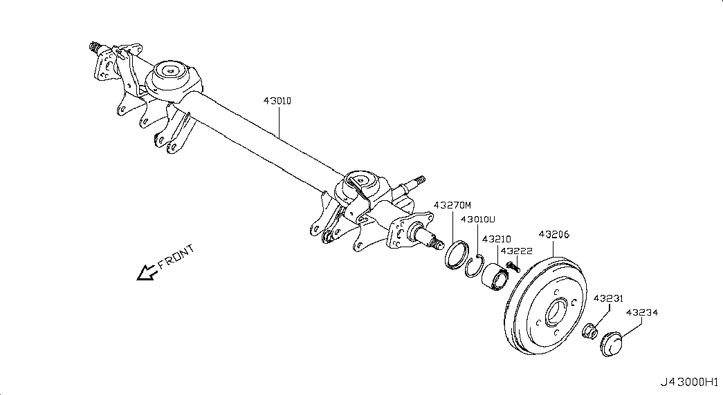 NISSAN 32616-4A00A - Wheel hub, bearing Kit parts5.com