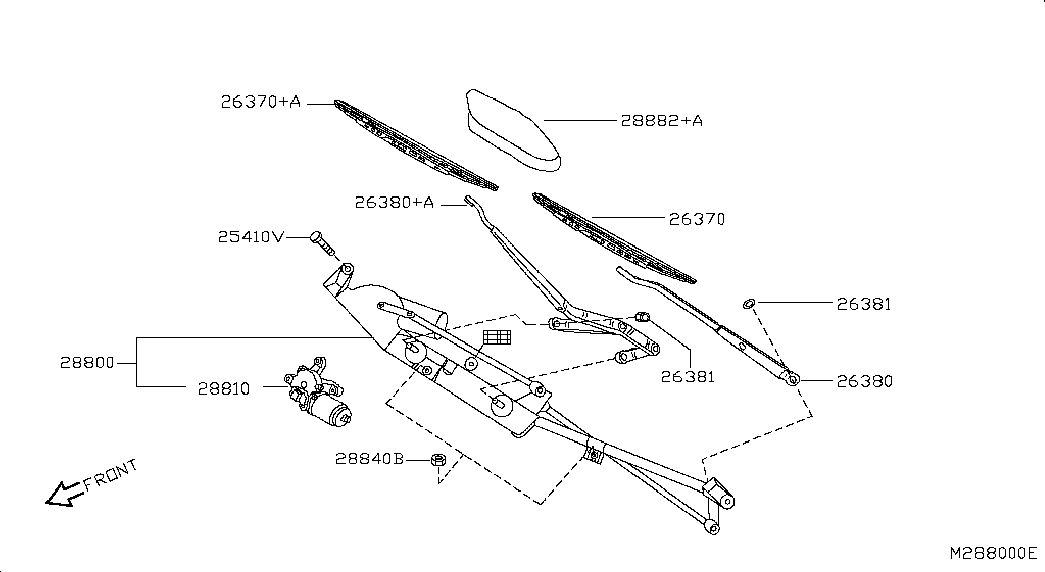 NISSAN 28890BU005 - Silecek süpürgesi parts5.com