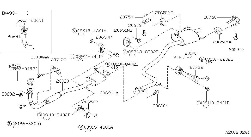 NISSAN 20606-50A00 - Kruvi,heitgaasisüsteem parts5.com