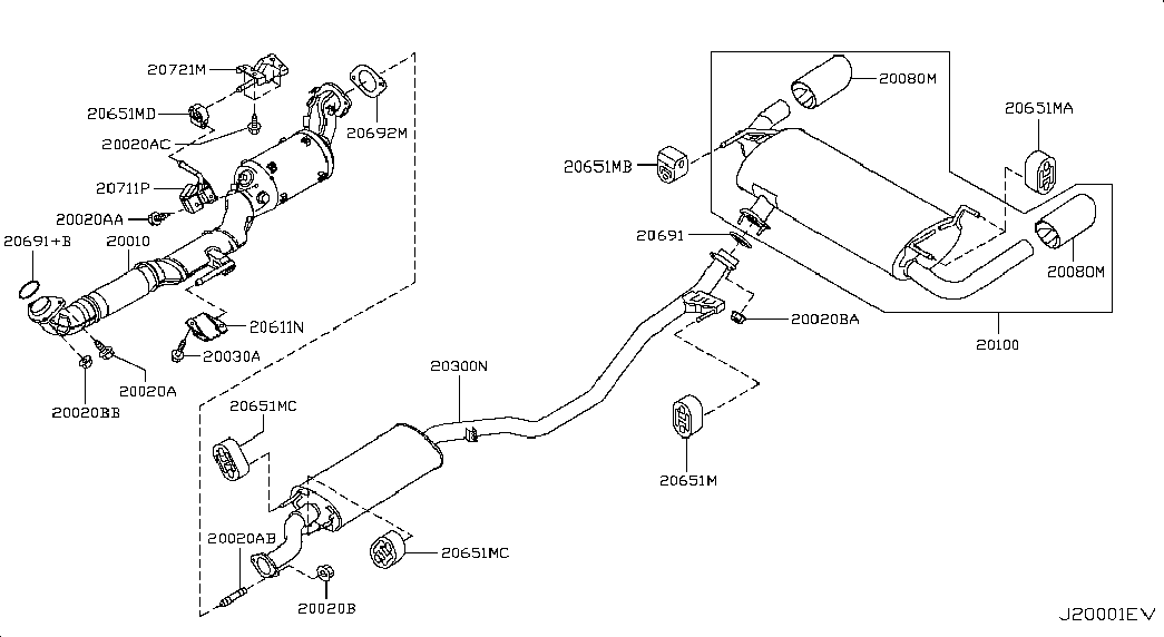 NISSAN 2069119U00 - Tömítőgyűrű, kipufogócső parts5.com