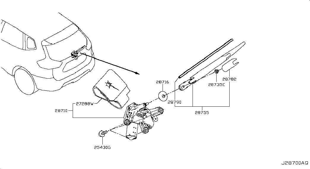 NISSAN 28790JE20A - Törlőlapát parts5.com