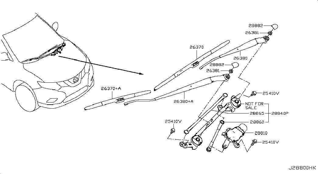 NISSAN 288904BA1B - Wiper Blade parts5.com