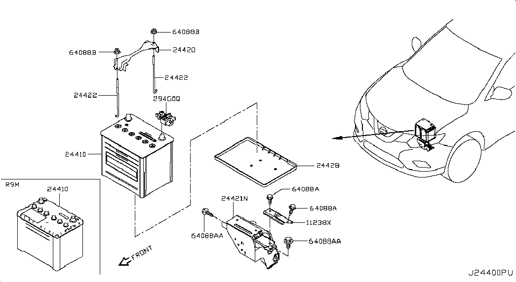 RENAULT 24410JD22A - Стартерная аккумуляторная батарея, АКБ parts5.com