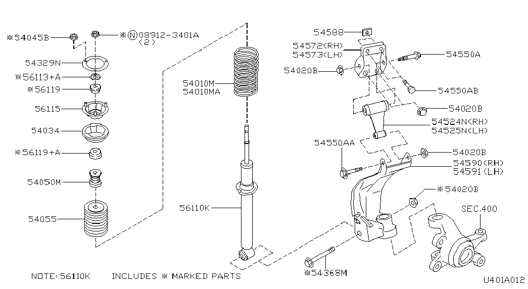 NISSAN 01225-00102 - Somun, Egzoz manifoldu parts5.com