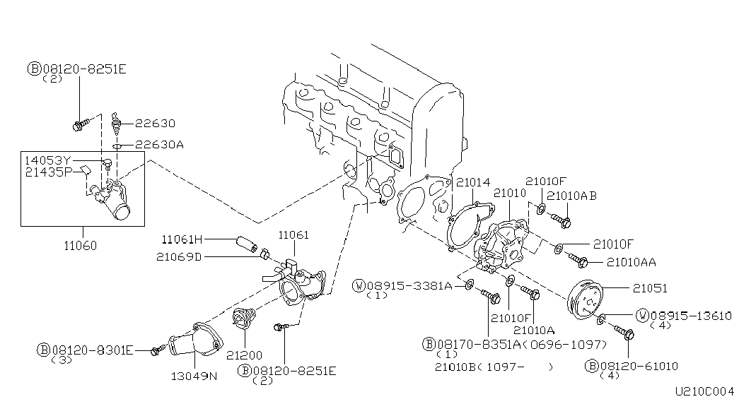 NISSAN 22630-44B10 - Sensor, coolant temperature parts5.com