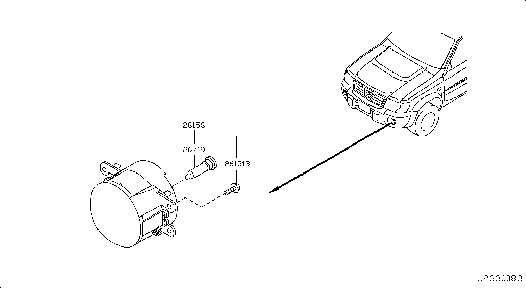 NISSAN 26150-VD30A - Sis farı parts5.com