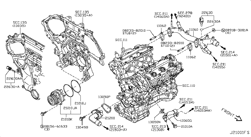 Infiniti 22630-44B20 - Sensor, coolant temperature parts5.com