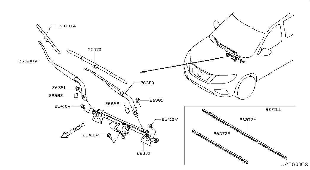 NISSAN 288903JA1B - Wiper Blade parts5.com