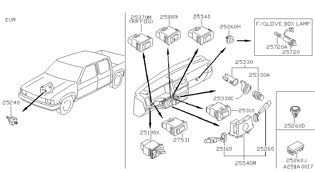 NISSAN 25240-89915 - Czujnik, ciśnienie oleju parts5.com