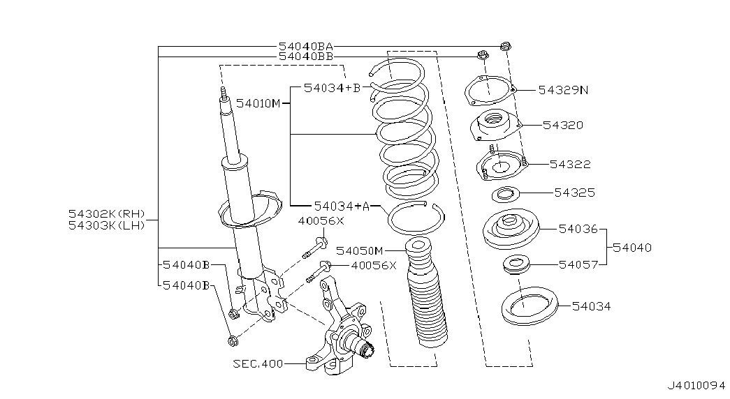 NISSAN 54325-5V000 - Rulment sarcina amortizor parts5.com