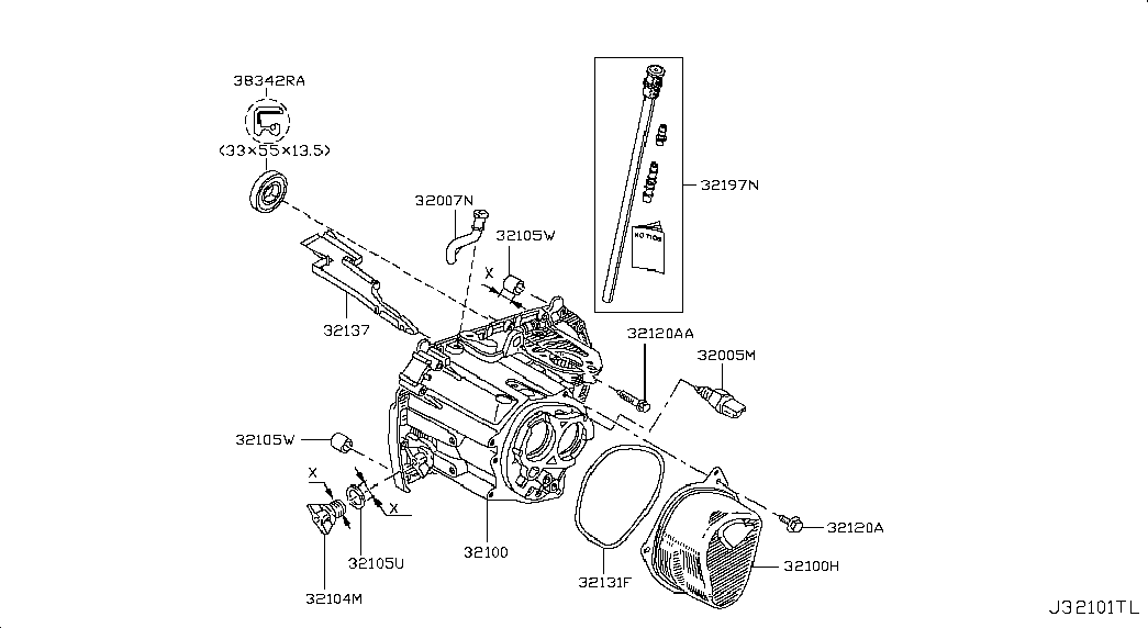 NISSAN 3818900Q0A - Семеринг, диференциал parts5.com