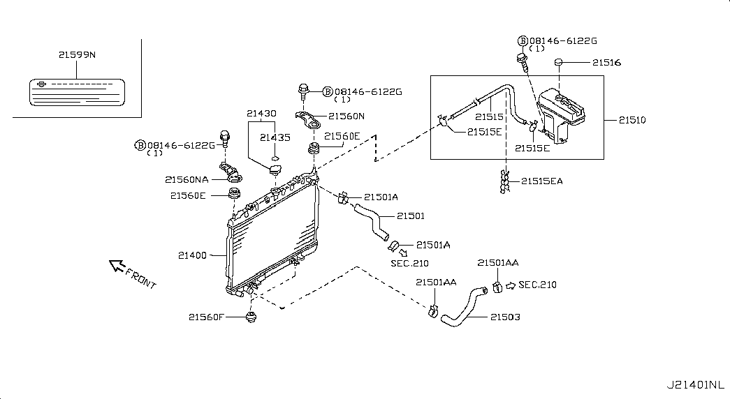 NISSAN 21430-D991A - Τάπα κλεισίματος, ψύκτης parts5.com