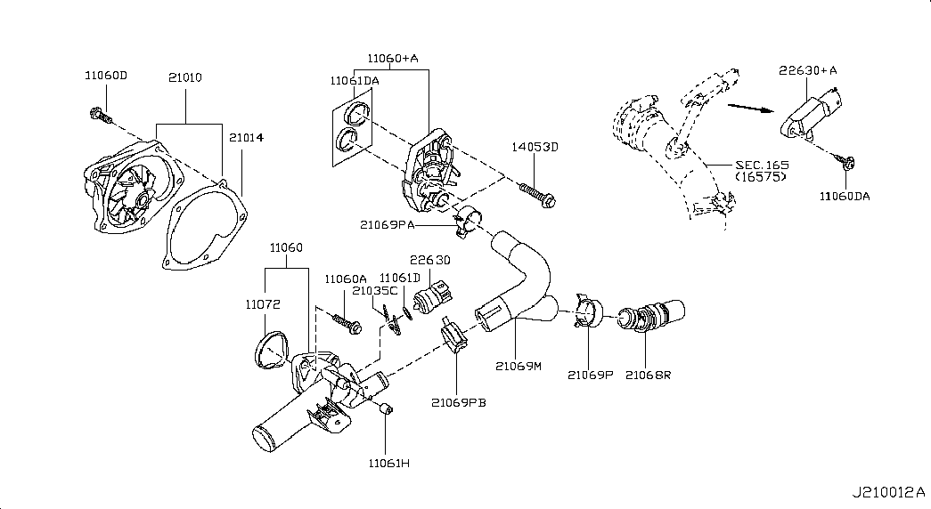 Infiniti 2101000Q0M - Water Pump parts5.com