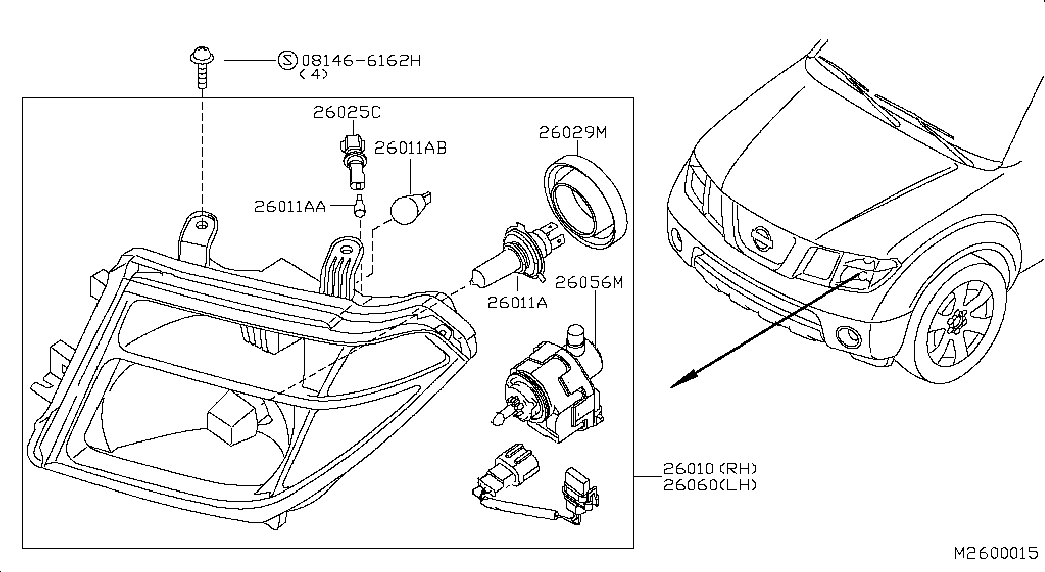 NISSAN 26294EB00A - Sijalica, far za maglu parts5.com