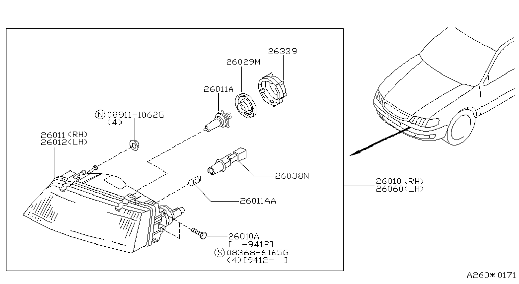 NISSAN 2629489900 - Žárovka mlhového světlometu parts5.com