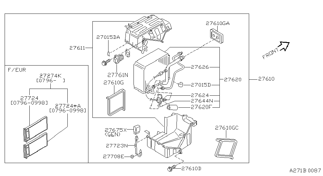 NISSAN 2776170T00 - Upor, ventilator notranjega prostora parts5.com