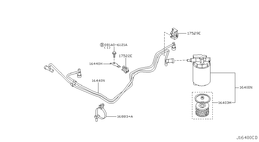 NISSAN 16400-AW300 - Filtru combustibil parts5.com