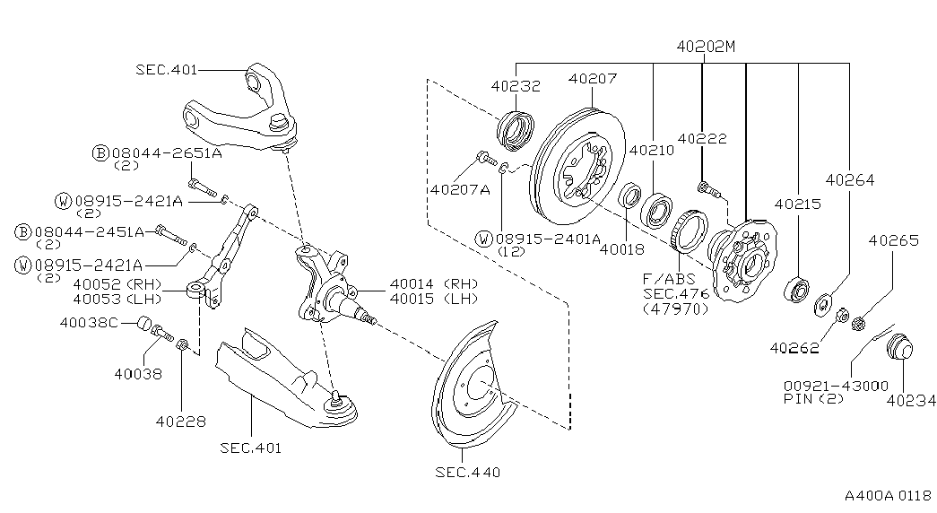 NISSAN 40215-F1700 - Pyöränlaakerisarja parts5.com