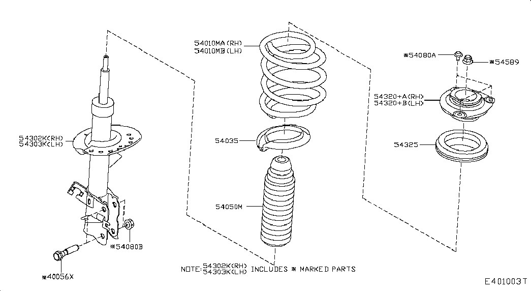 NISSAN 54050BR00A - Dust Cover Kit, shock absorber parts5.com