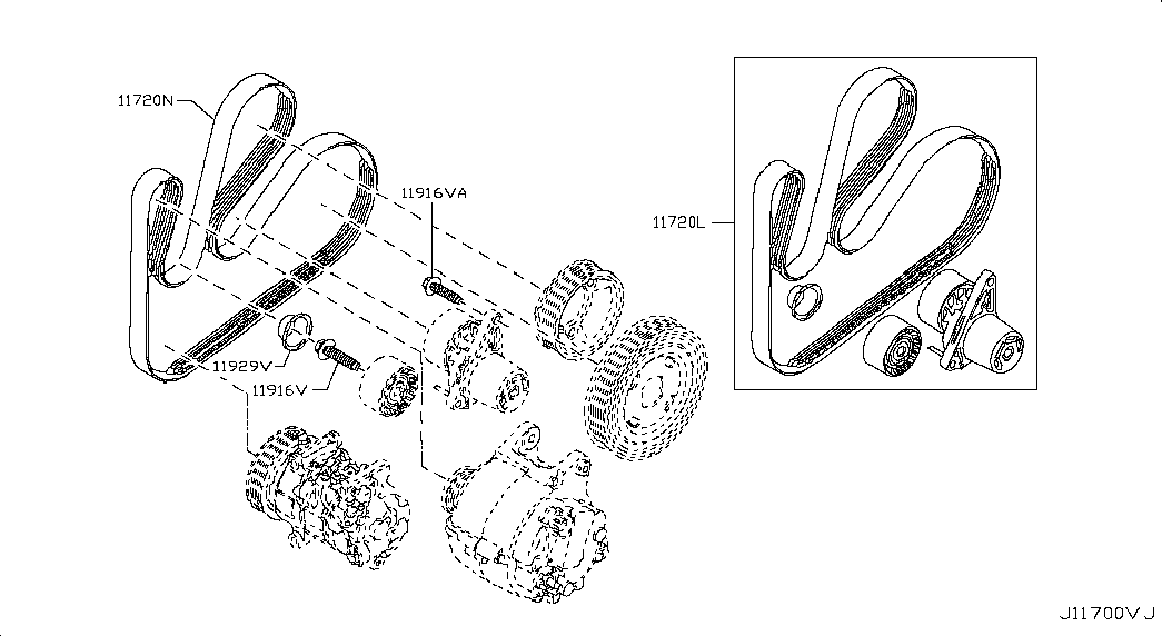 NISSAN 11720-00Q4A - Rebrasti jermen parts5.com