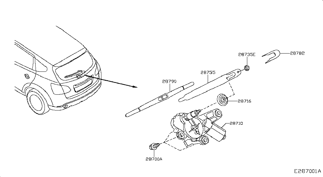 NISSAN 28781-JD00A - Tuulilasinpyyhkimen varsi, lasinpesu parts5.com