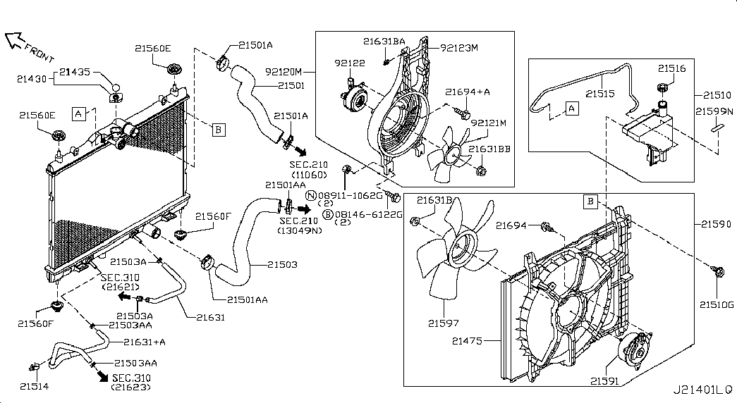 NISSAN 2143001F02 - Tapa, radiador parts5.com