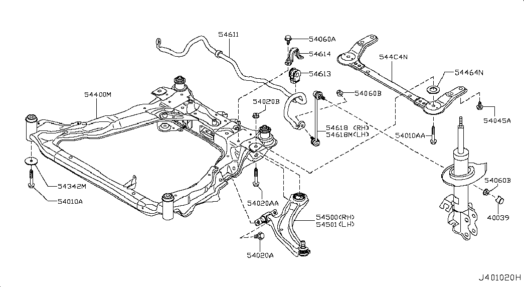 NISSAN 54668-JD00A - Brat / bieleta suspensie, stabilizator parts5.com