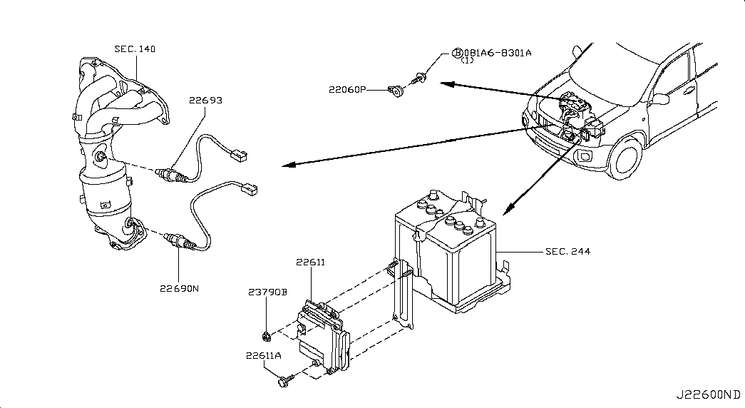 NISSAN 22693JA00B - Αισθητήρας λάμδα parts5.com