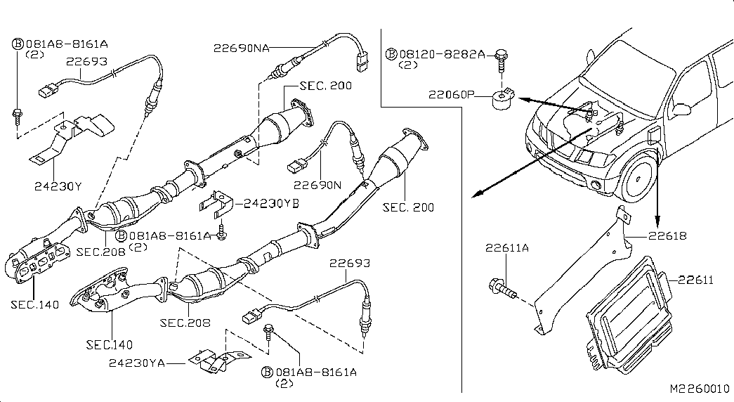 NISSAN 226A0-EA200 - Sonda Lambda parts5.com