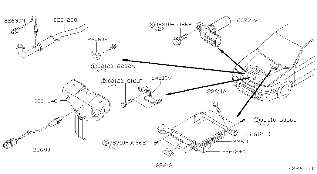 NISSAN 226907J500 - Sonda Lambda parts5.com