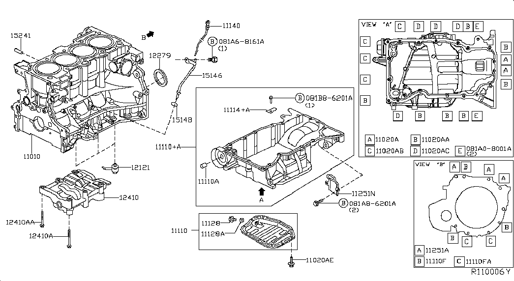 NISSAN 11128-01M0B - Sulgurkruvi, õlivann parts5.com