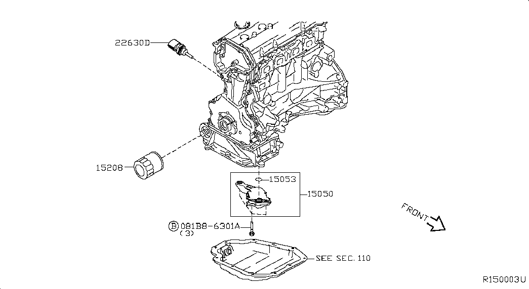 NISSAN 15208-65F0E - Filtr oleju parts5.com