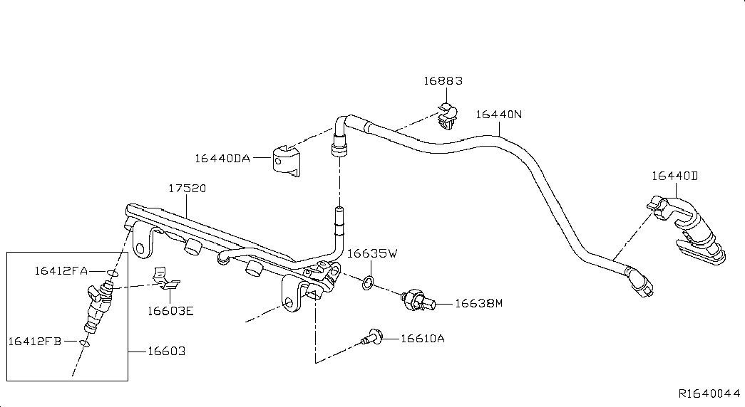 NISSAN 16618-5L300 - Τσιμούχα, μπεκ ψεκασμού parts5.com