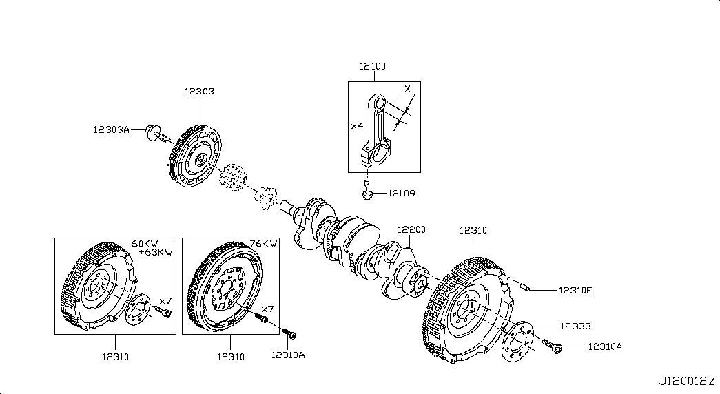 NISSAN 12303-00QBA - Kayış kasnağı, krank mili parts5.com