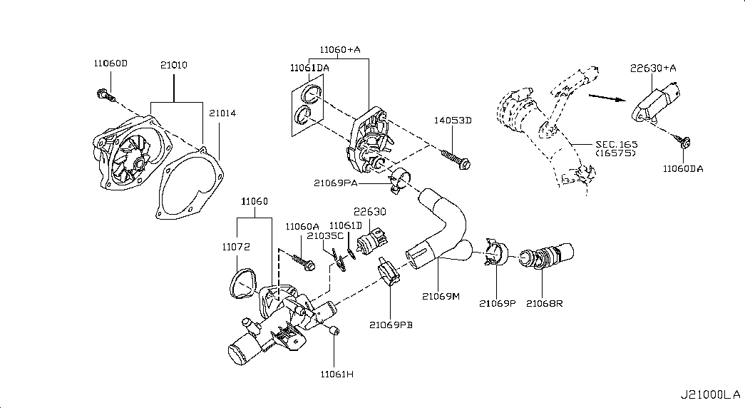 NISSAN 21010-00QAS - Water Pump parts5.com