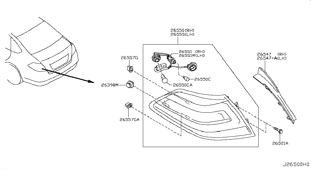 NISSAN 26271-89919 - Bec, semnalizator parts5.com