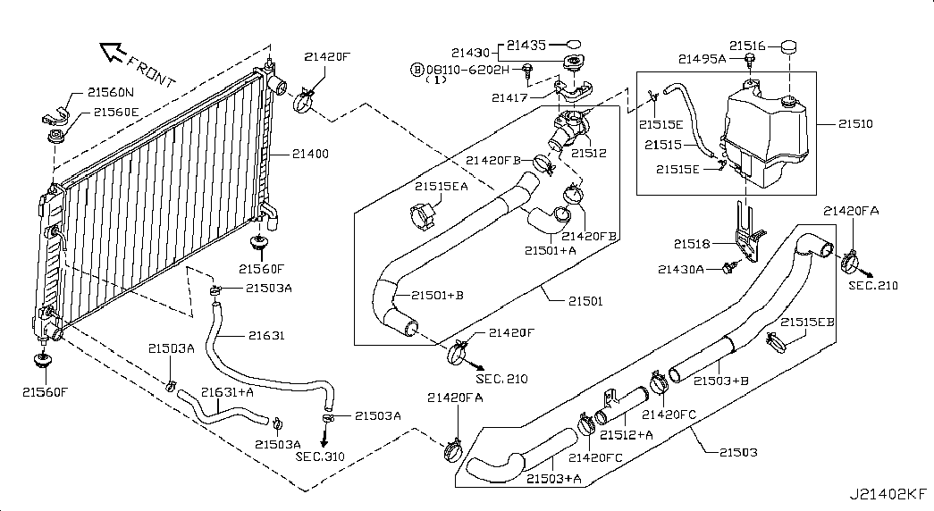 NISSAN 214308991A - Τάπα κλεισίματος, ψύκτης parts5.com