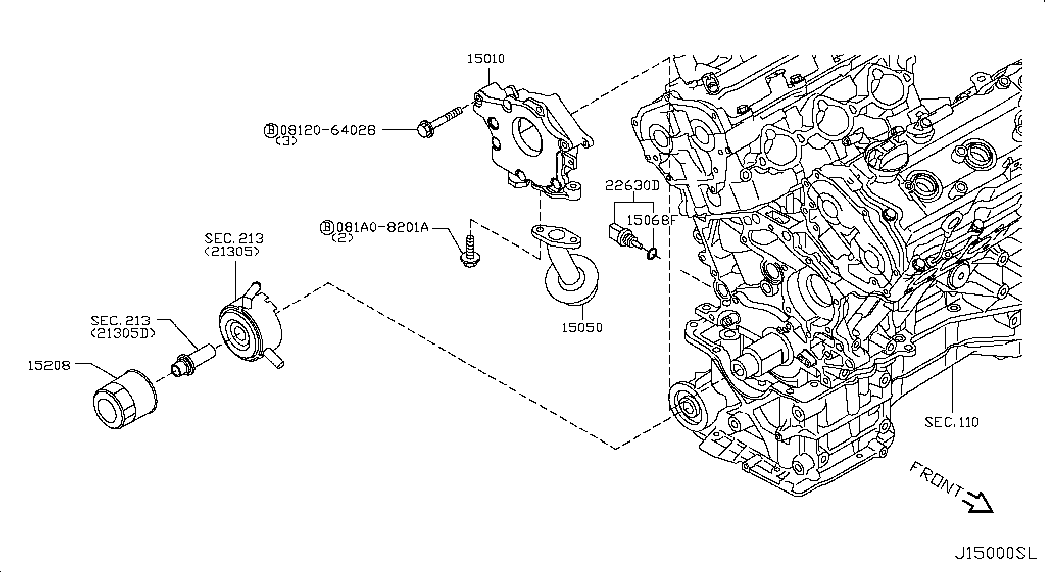 NISSAN 15208-65F0A - Filtru ulei parts5.com