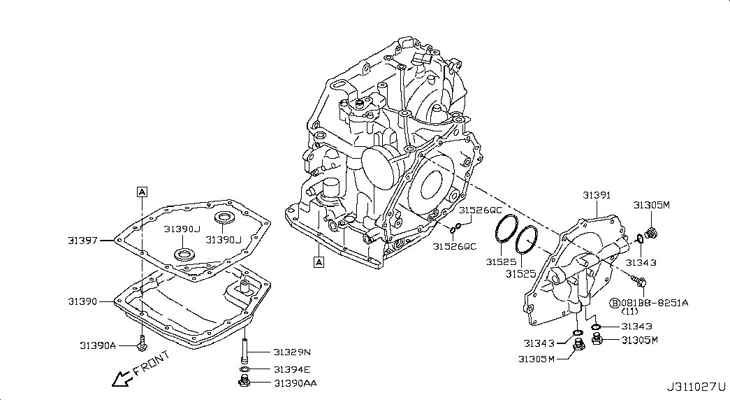 NISSAN 11026-31X00 - Στεγανοποιητικός δακτύλιος, τάπα εκκένωσης λαδιού parts5.com