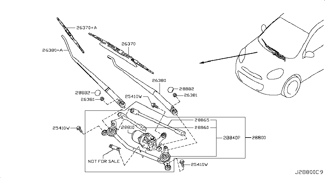 NISSAN 288911HB3C - Silecek süpürgesi parts5.com