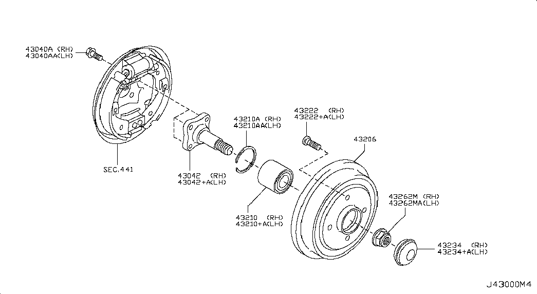 NISSAN 432621HA1A - Aks somunu, tahrik mili parts5.com