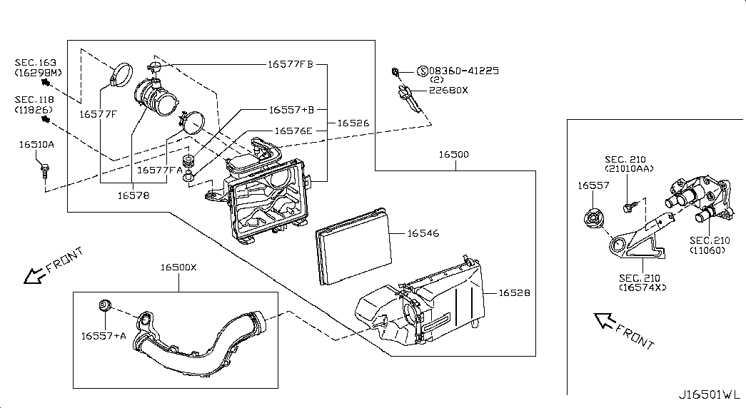 NISSAN 16546-1HC2A - Air Filter parts5.com