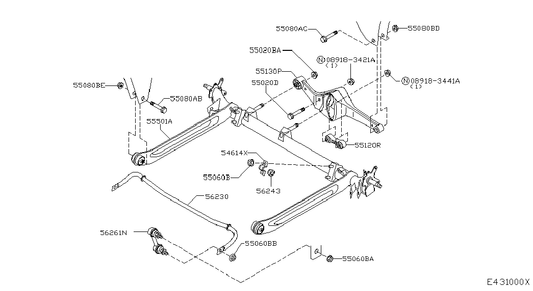 NISSAN 56261-AV610 - Brat / bieleta suspensie, stabilizator parts5.com