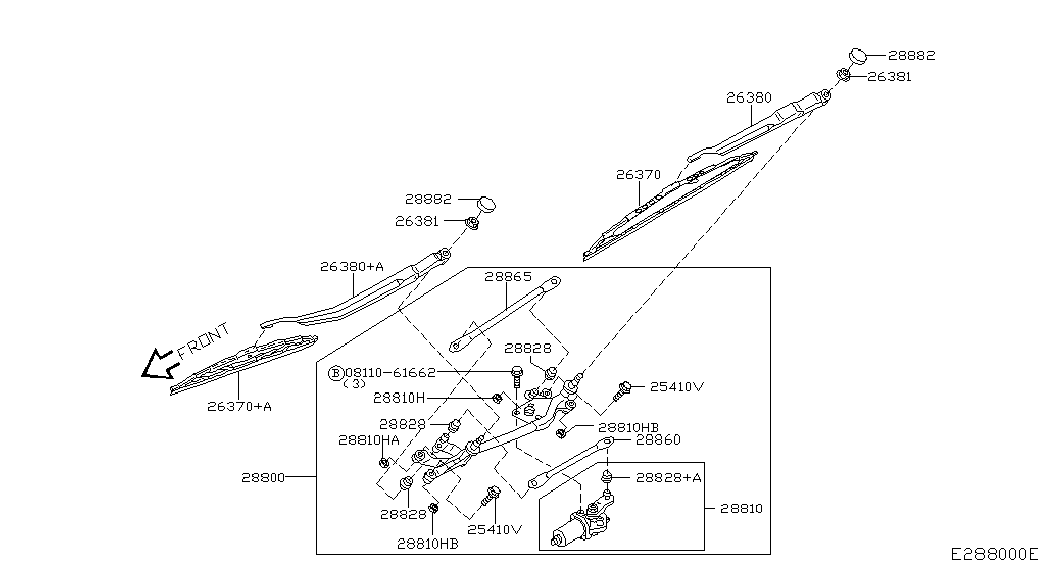 NISSAN 28890AU311 - Μάκτρο καθαριστήρα parts5.com