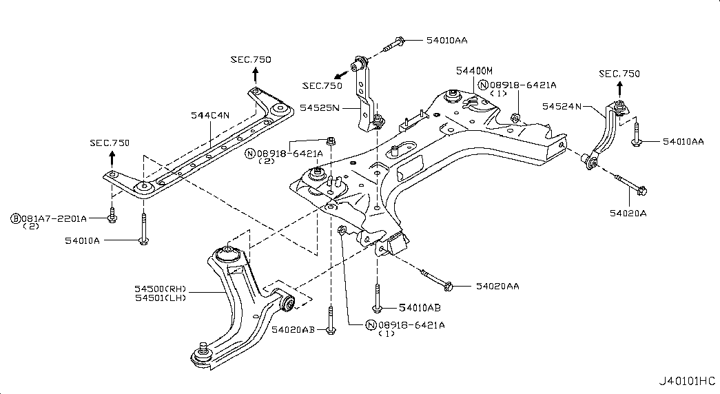 NISSAN 54501-1JY0A - Wahacz, zawieszenie koła parts5.com