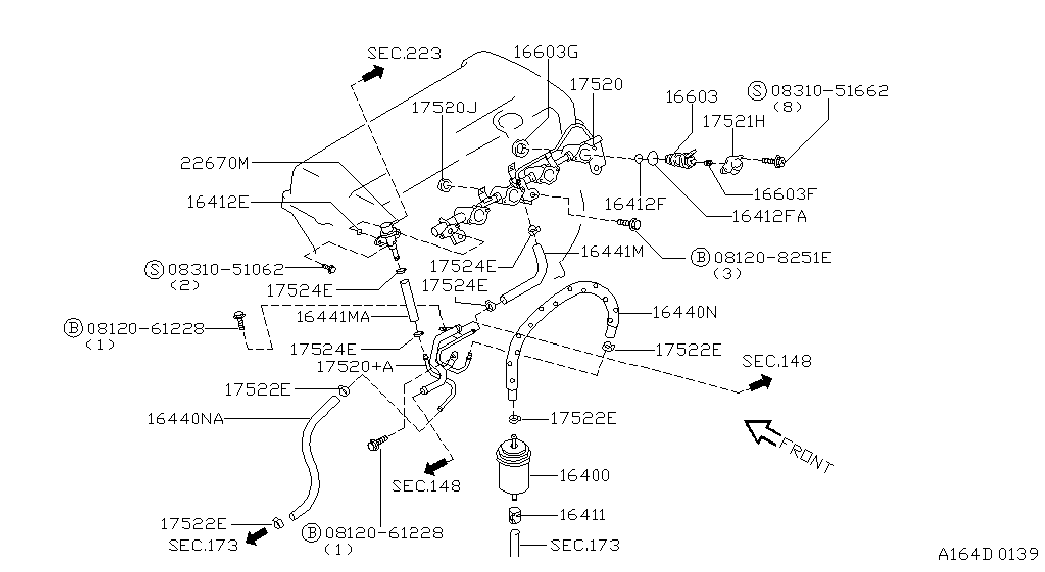 NISSAN 16400-41B05 - Φίλτρο καυσίμου parts5.com