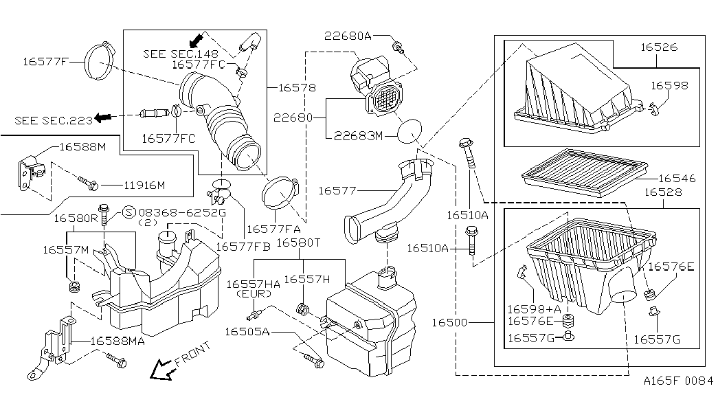 NISSAN 165002J201 - Légszűrő parts5.com