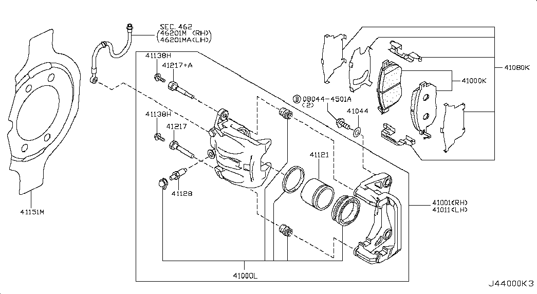 NISSAN D1M601AA0K - Brake Pad Set, disc brake parts5.com