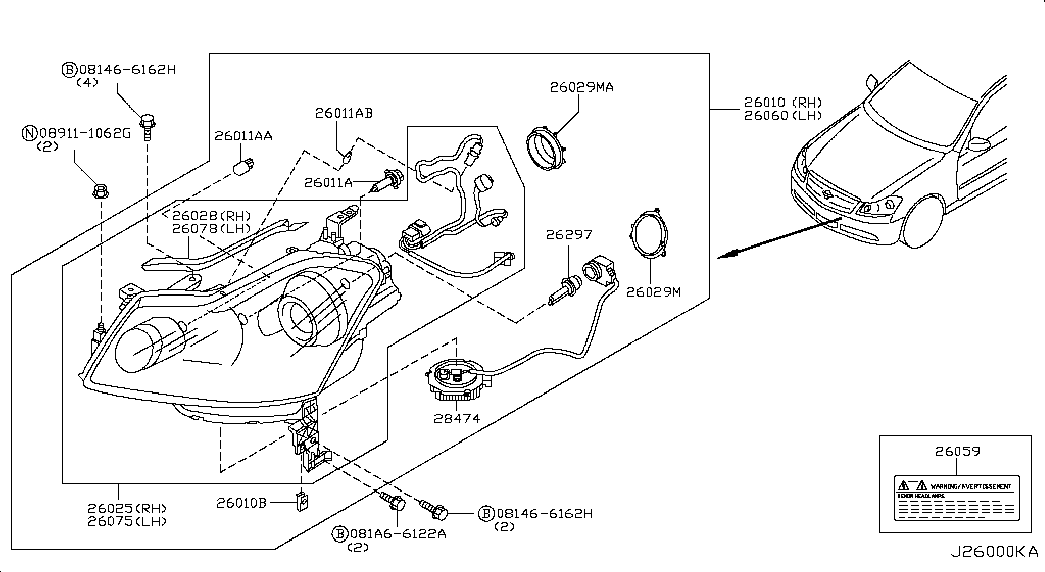 NISSAN 26296-89923 - Hehkulankapolttimo, sumuvalo parts5.com